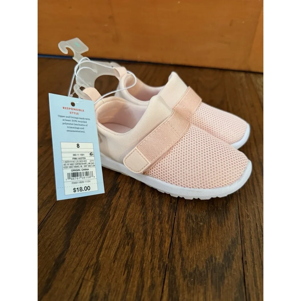 Cat & Jack Unisex Toddler Light Pink Slip-On Water Shoes Size 8 NWOB Mesh Top